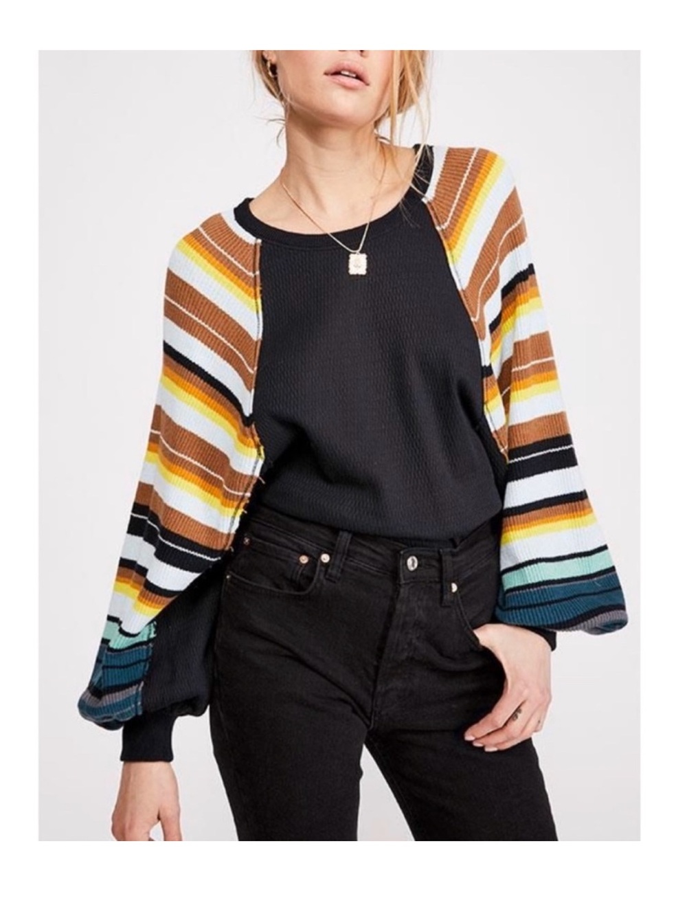 Free People Rainbow Dreams Oversized Top